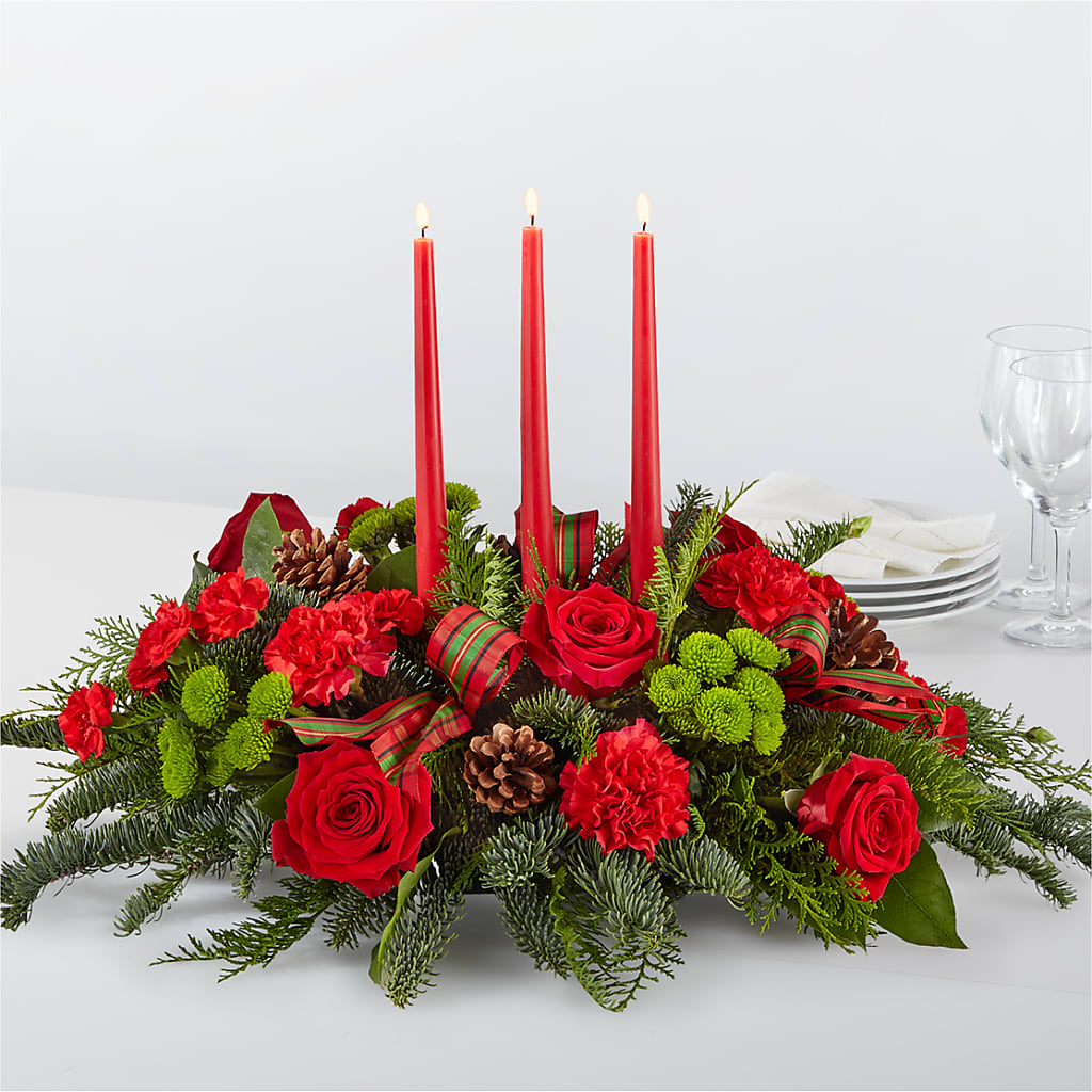 By the Candlelight Centerpiece – Flowers Unlimited, Martinsburg WV