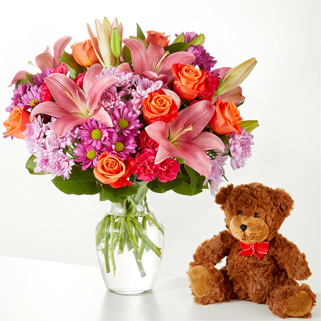 One and Only Bouquet and Bear Bundle – Flowers Unlimited, Martinsburg WV