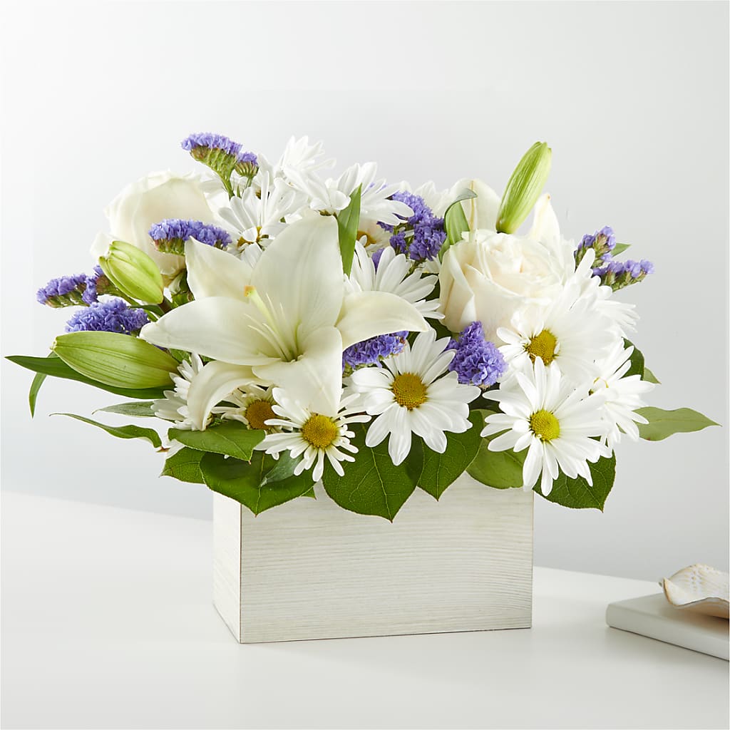 Beyond Blue Box Bouquet – Flowers Unlimited, Martinsburg WV