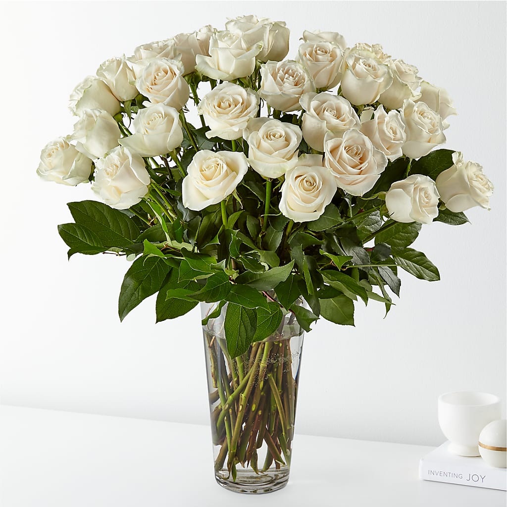 Long Stem White Rose Bouquet – Flowers Unlimited, Martinsburg WV