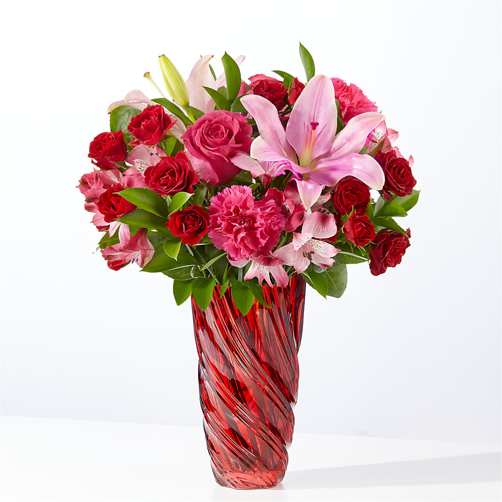 In Love Bouquet with Luxe Swirl Vase – Flowers Unlimited, Martinsburg WV