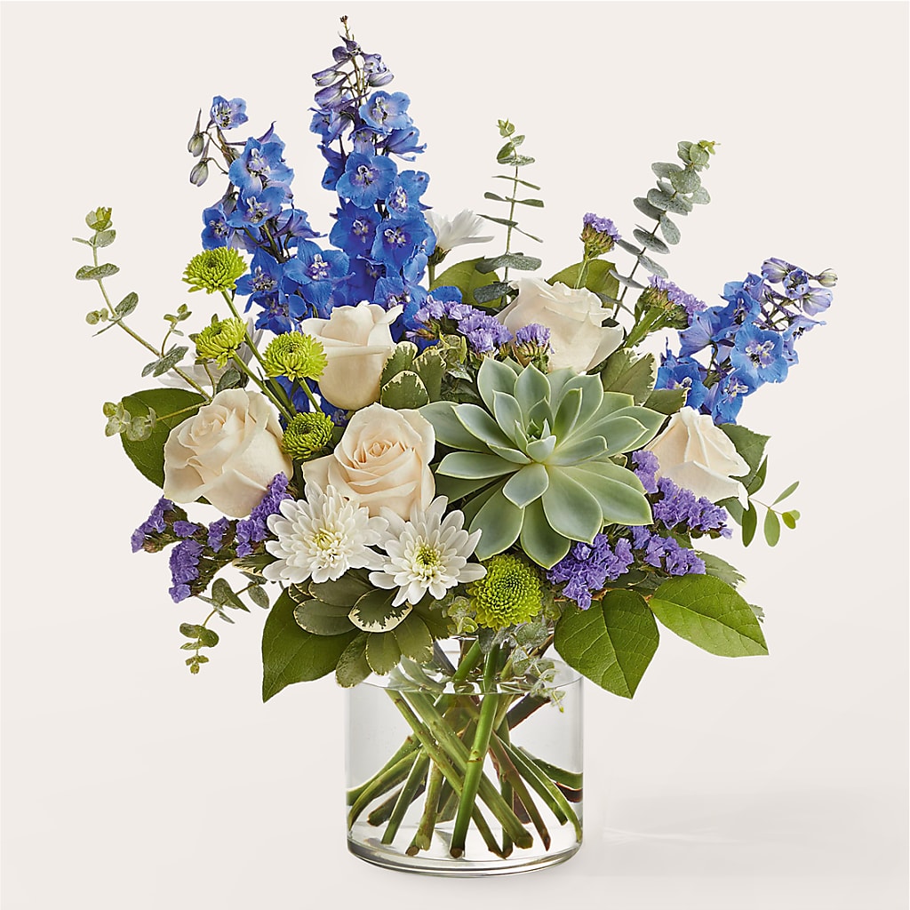Cerulean Waves Bouquet – Flowers Unlimited, Martinsburg WV