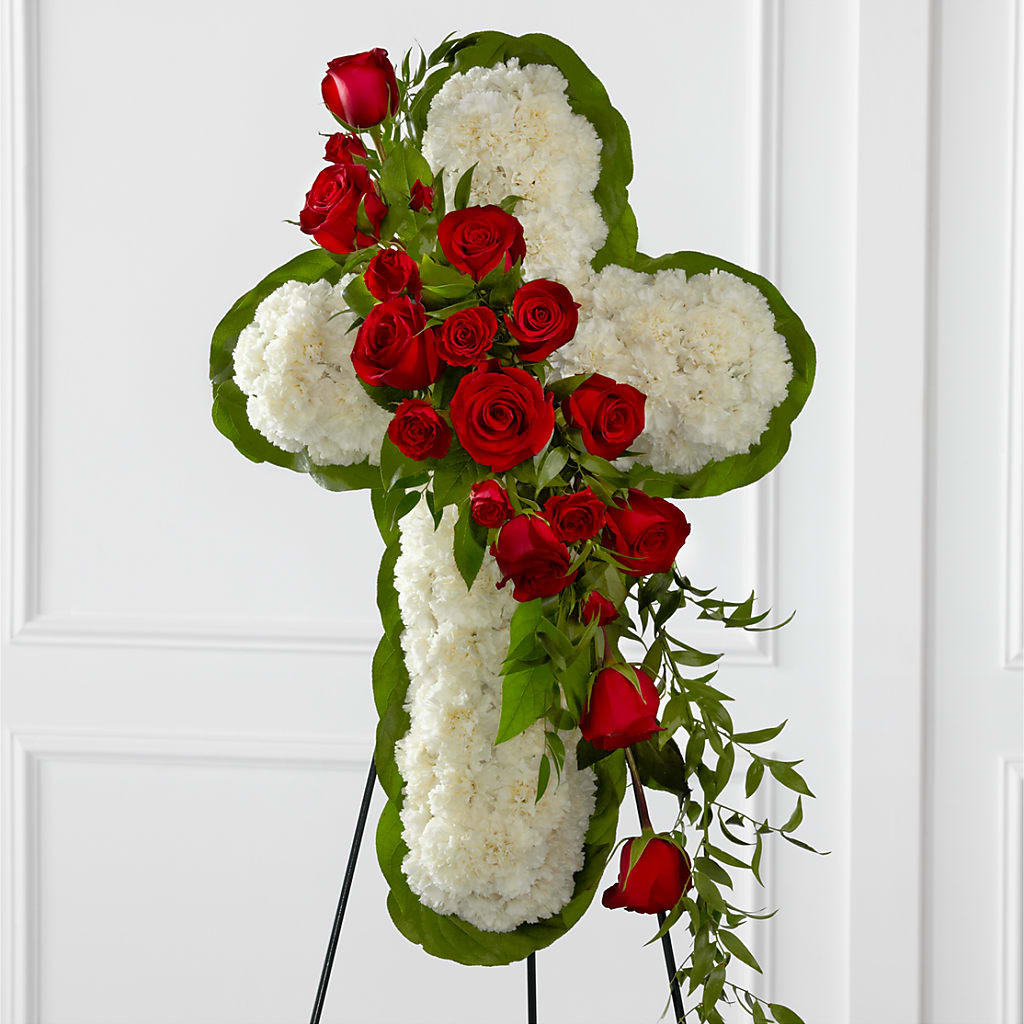 Floral Cross Easel – Flowers Unlimited, Martinsburg WV