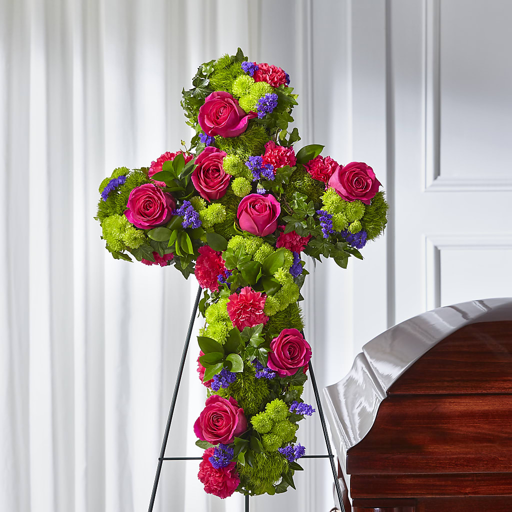 Tribute Rose Floral Cross – Flowers Unlimited, Martinsburg WV