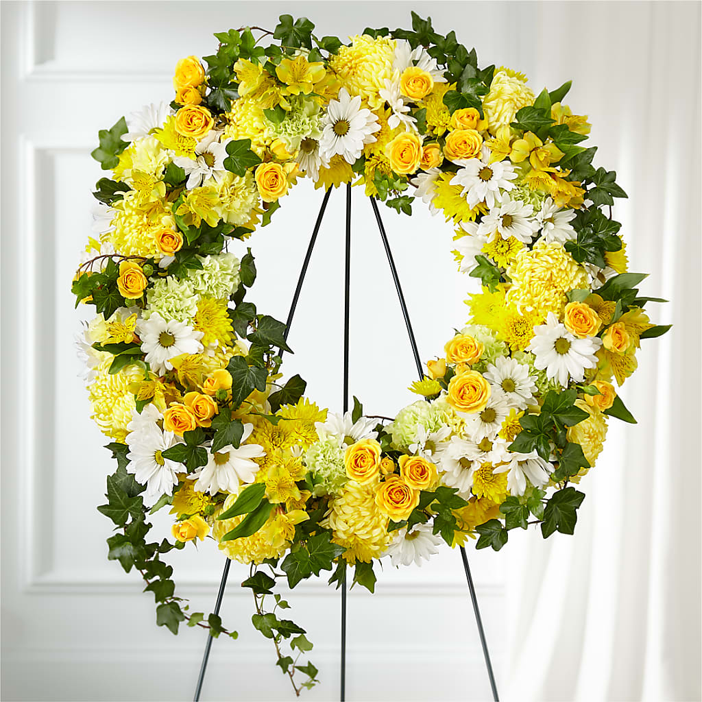 Golden Remembrance Wreath – Flowers Unlimited, Martinsburg WV