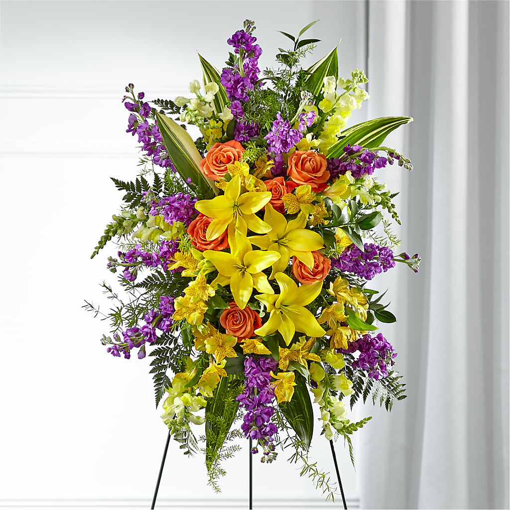 Thoughtful Prayers Standing Spray – Flowers Unlimited, Martinsburg WV