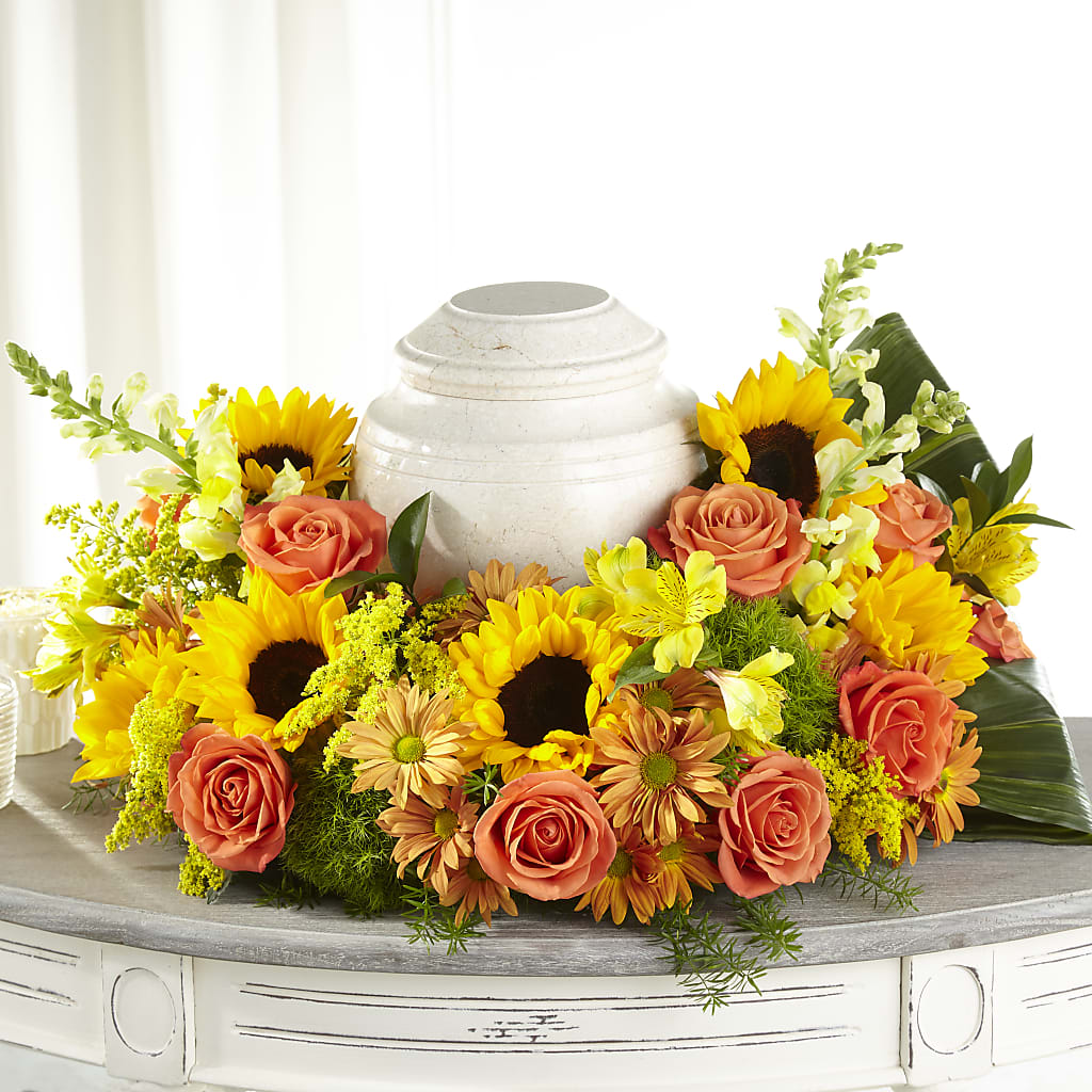 Faithful Sunflower Cremation Adornment – Flowers Unlimited, Martinsburg WV