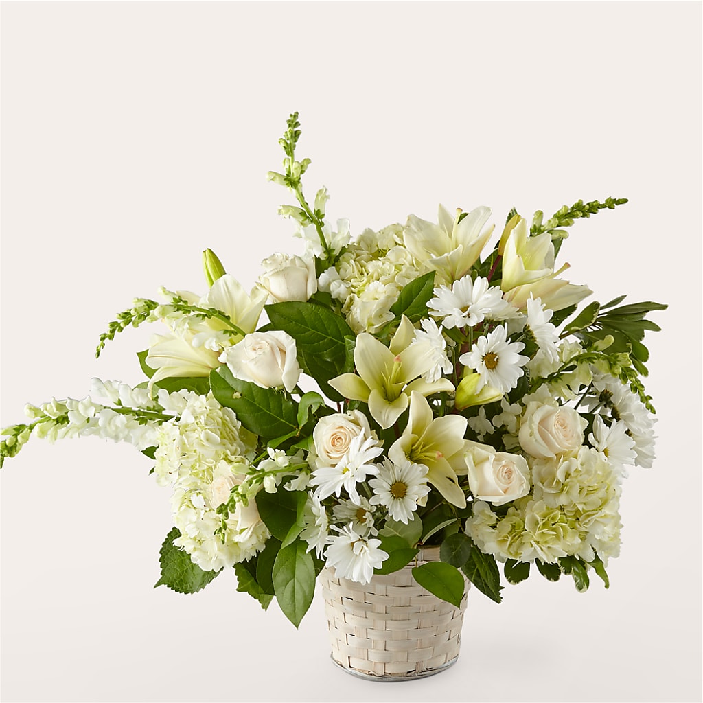 Ivory Elegance Floral Basket – Flowers Unlimited, Martinsburg WV