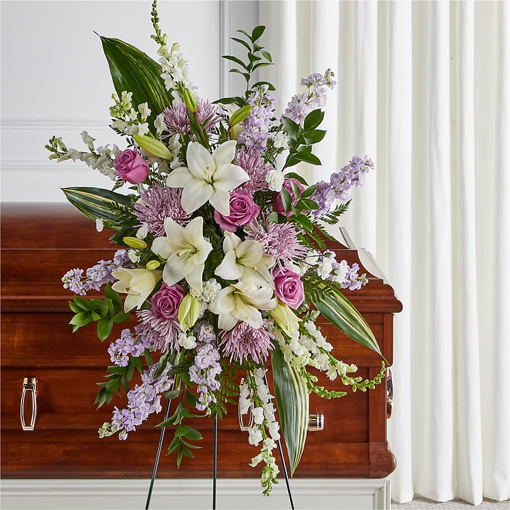 Grateful Hearts Standing Spray – Flowers Unlimited, Martinsburg WV
