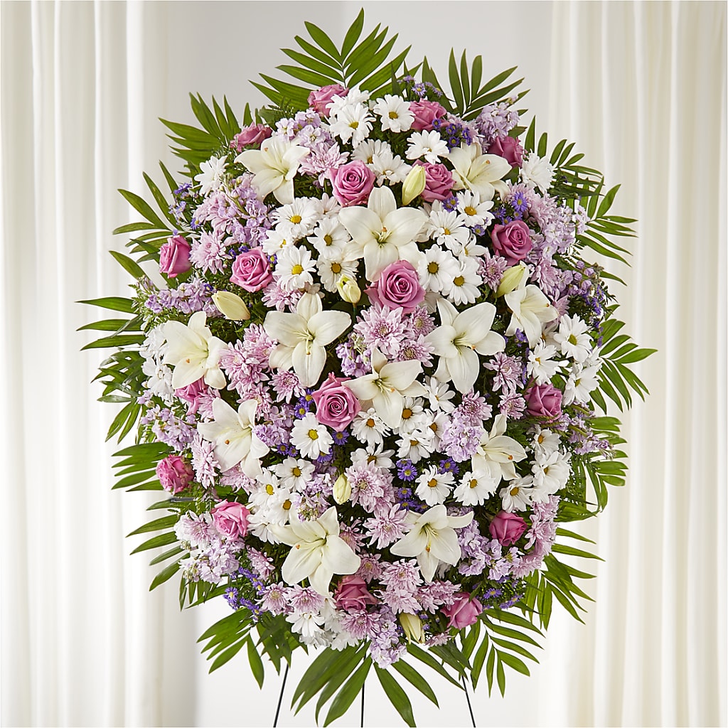 Surrounded by Love Standing Spray – Flowers Unlimited, Martinsburg WV