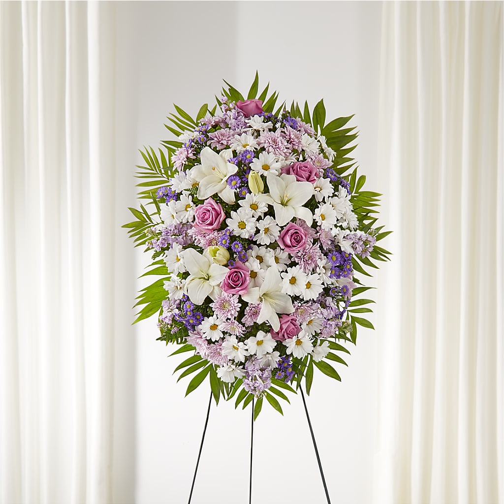 Surrounded by Love Standing Spray – Flowers Unlimited, Martinsburg WV