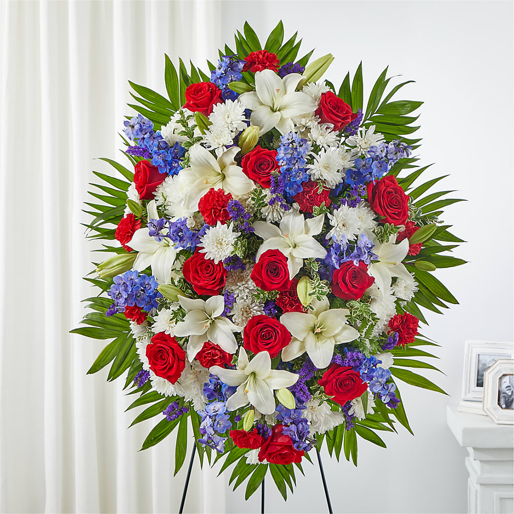 Cherished Service Standing Spray – Flowers Unlimited, Martinsburg WV