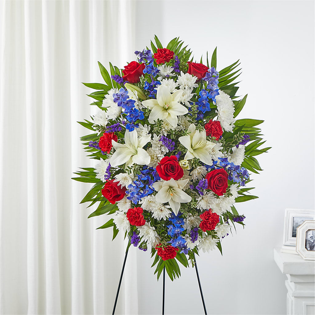 Cherished Service Standing Spray – Flowers Unlimited, Martinsburg WV