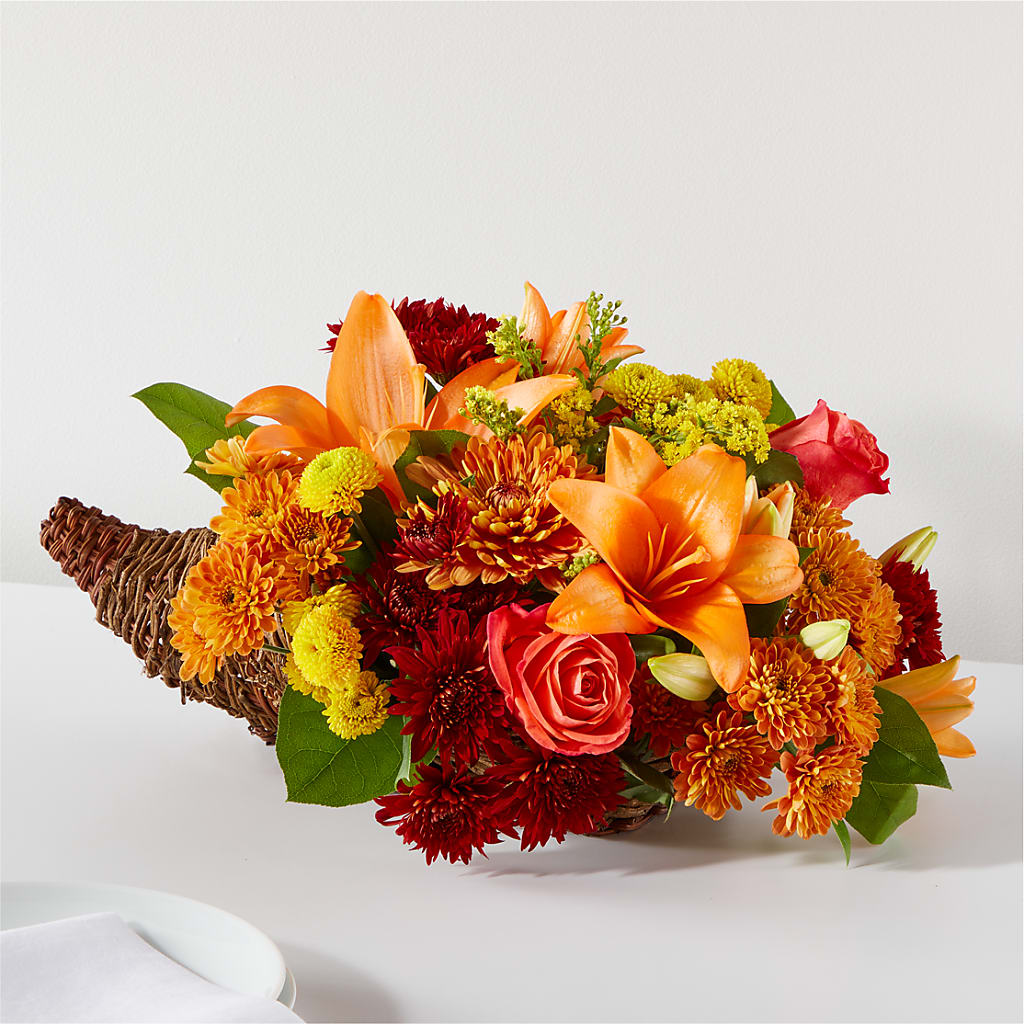 Bouquet of Blessings Cornucopia – Flowers Unlimited, Martinsburg WV