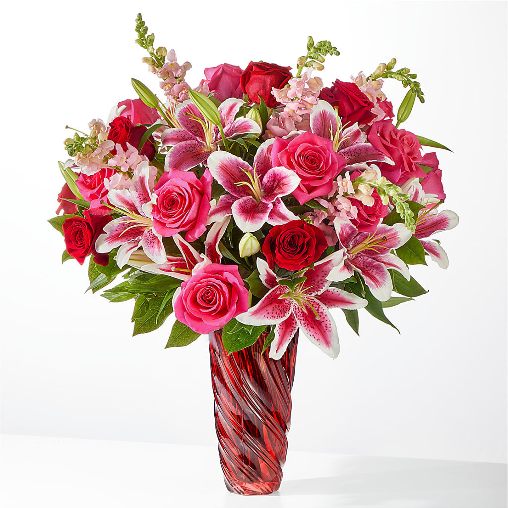 Always You Bouquet with Luxe Swirl Vase – Flowers Unlimited, Martinsburg WV