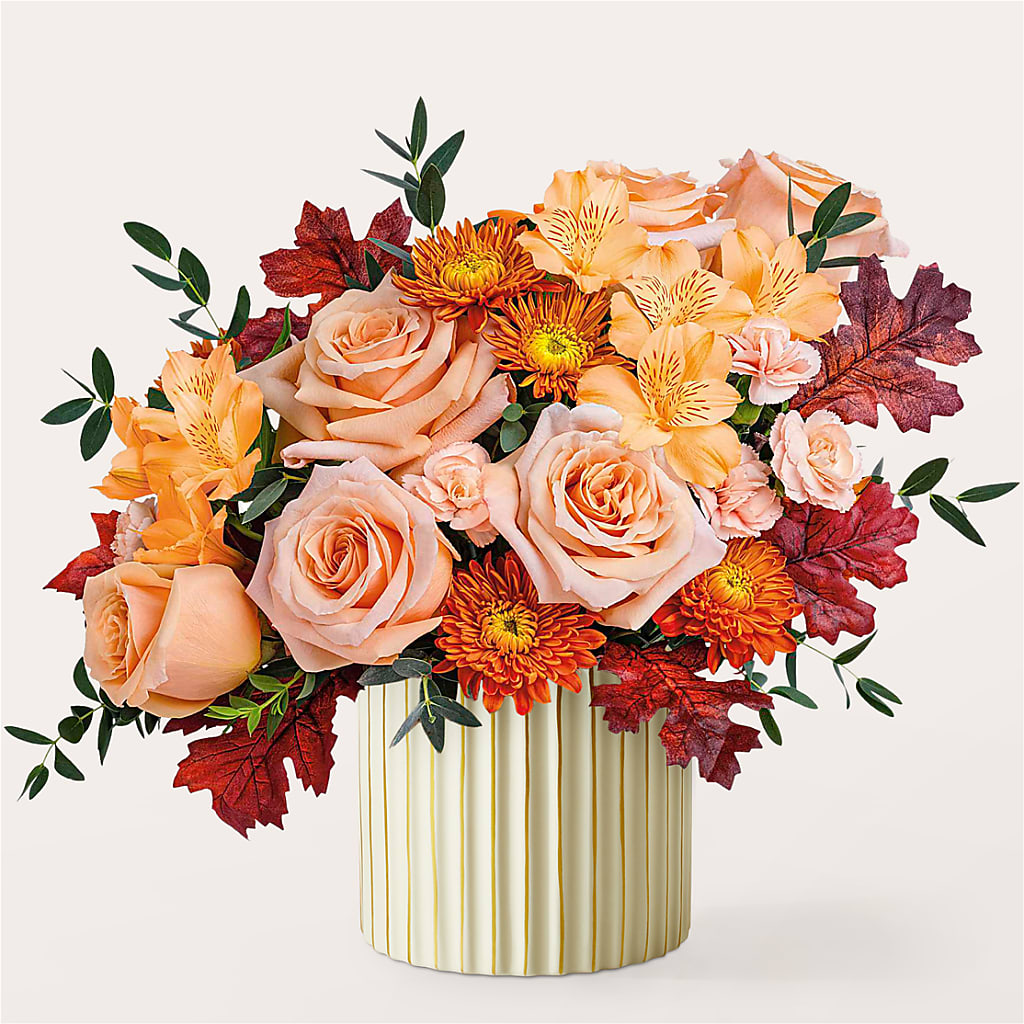 Spiced Latte Bouquet with Ivory Vase – Flowers Unlimited, Martinsburg WV