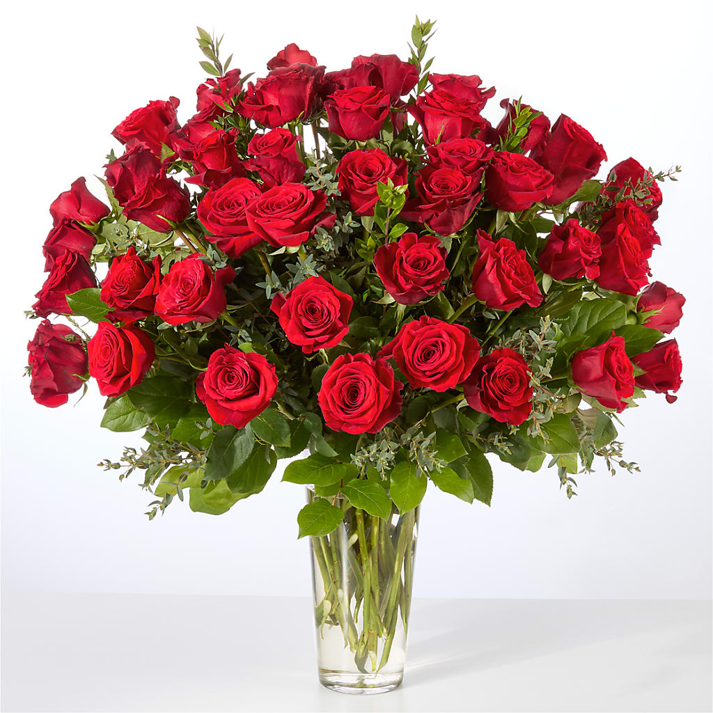 Forever Yours Fifty Stem Red Rose Bouquet – Flowers Unlimited, Martinsburg WV