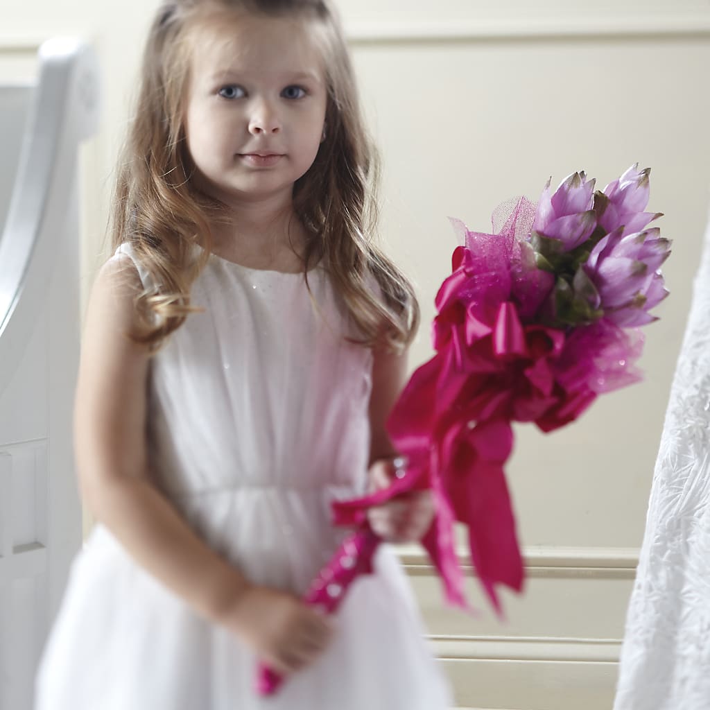 Sparkle Pink Flower Girl Bouquet – Flowers Unlimited, Martinsburg WV
