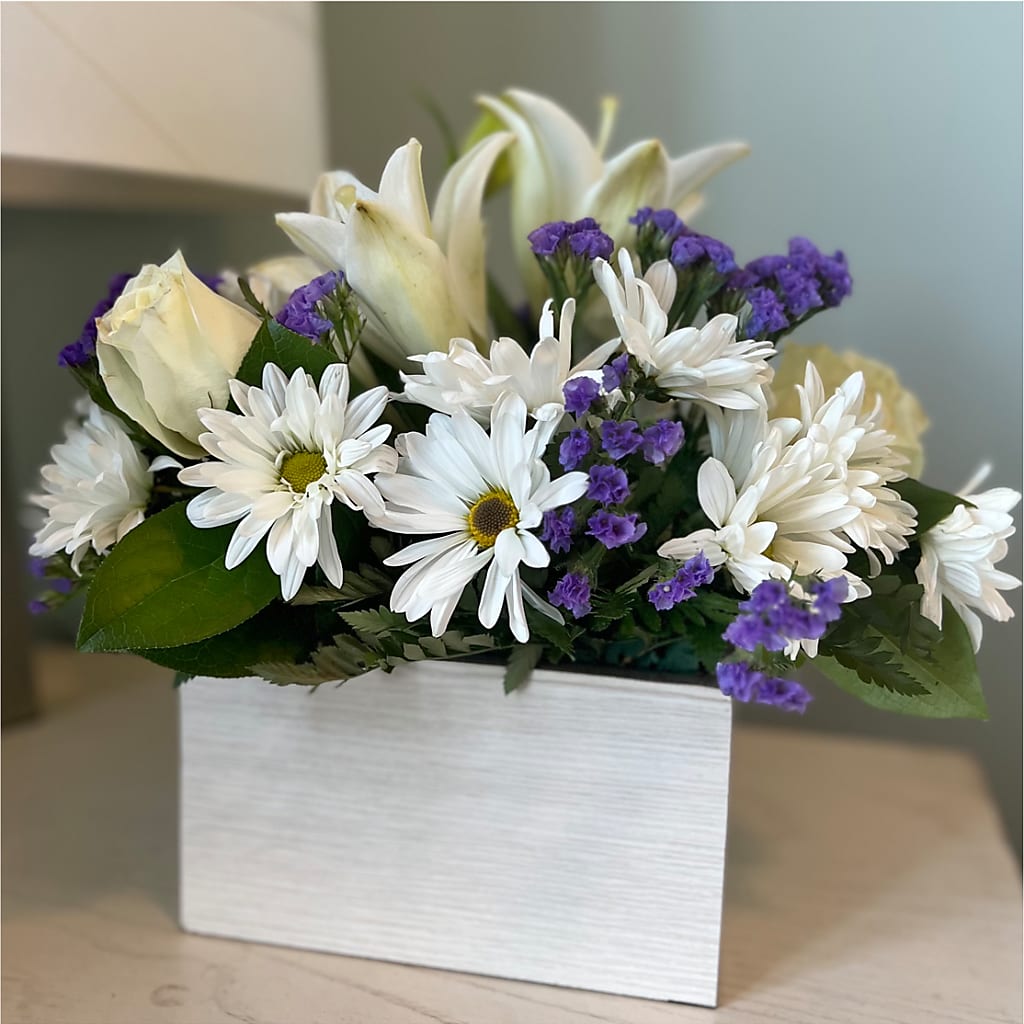Beyond Blue Box Bouquet –  Flowers Unlimited, Martinsburg WV