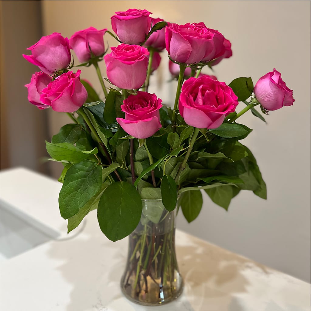 Long Stem Pink Rose Bouquet –  Flowers Unlimited, Martinsburg WV