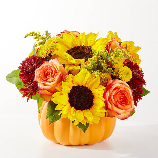 Golden Gourd Pumpkin Bouquet –  Flowers Unlimited, Martinsburg WV