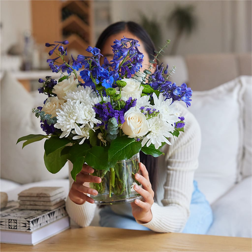 Cerulean Waves Bouquet –  Flowers Unlimited, Martinsburg WV