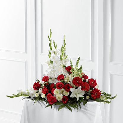 Crimson & White Arrangement –  Flowers Unlimited, Martinsburg WV