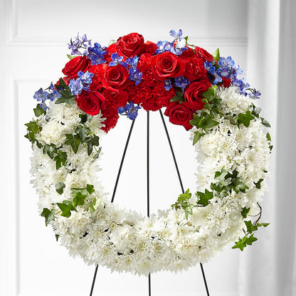 Patriotic Passion Wreath –  Flowers Unlimited, Martinsburg WV