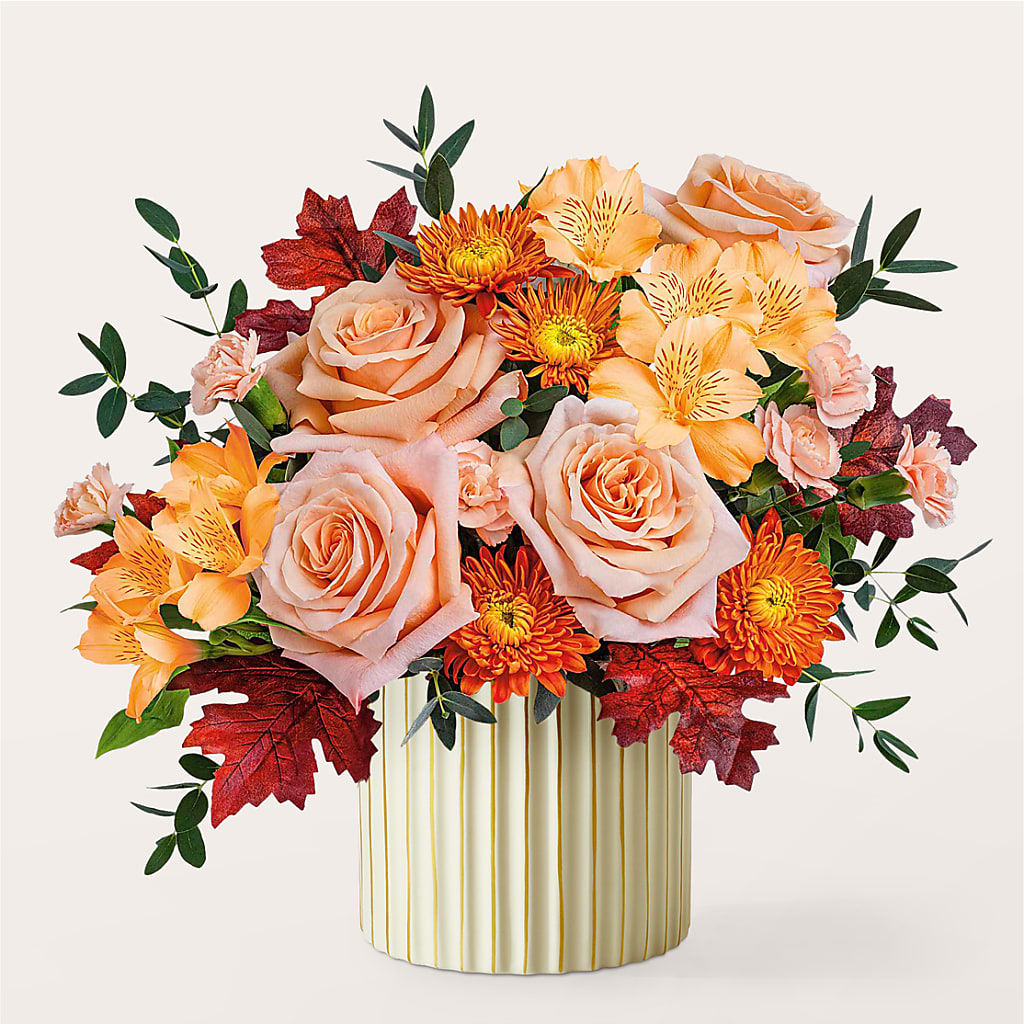 Spiced Latte Bouquet with Ivory Vase –  Flowers Unlimited, Martinsburg WV