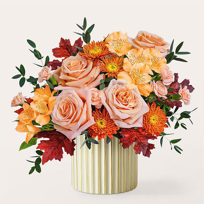 Spiced Latte Bouquet with Ivory Vase –  Flowers Unlimited, Martinsburg WV