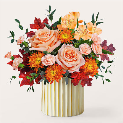 Spiced Latte Bouquet with Ivory Vase –  Flowers Unlimited, Martinsburg WV