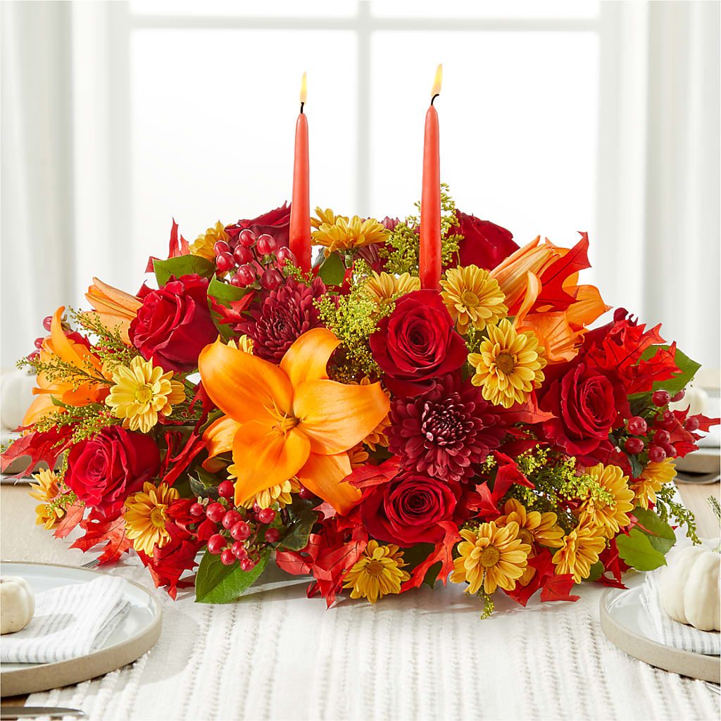 Autumn's Embrace Centerpiece –  Flowers Unlimited, Martinsburg WV